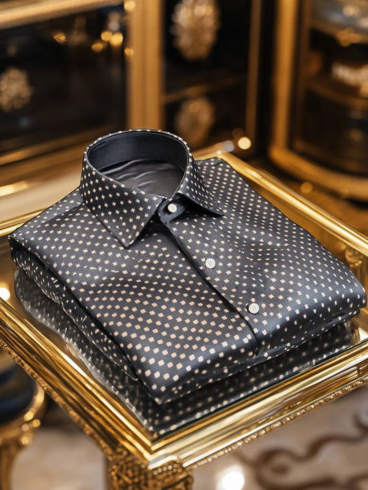 Men's Silk Luxury Business Long Sleeve Shirt
