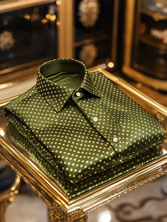 Men's Silk Luxury Business Long Sleeve Shirt