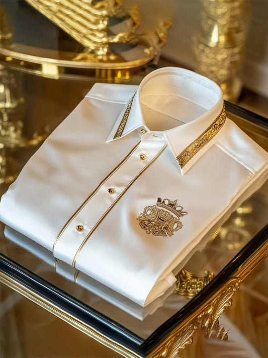 Men's Silk Luxury Business Long Sleeve Shirt