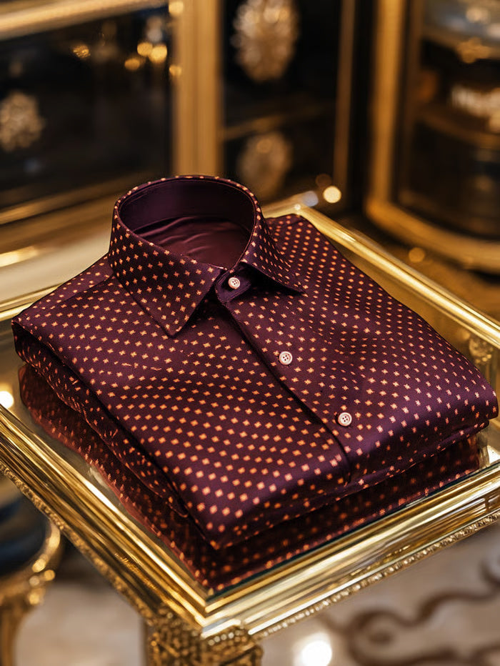 Men's Silk Luxury Business Long Sleeve Shirt