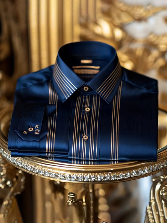 Men's Silk Luxury Business Long Sleeve Shirt