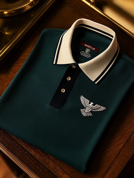 Men's Vintage Business Long Sleeve Polo Shirt